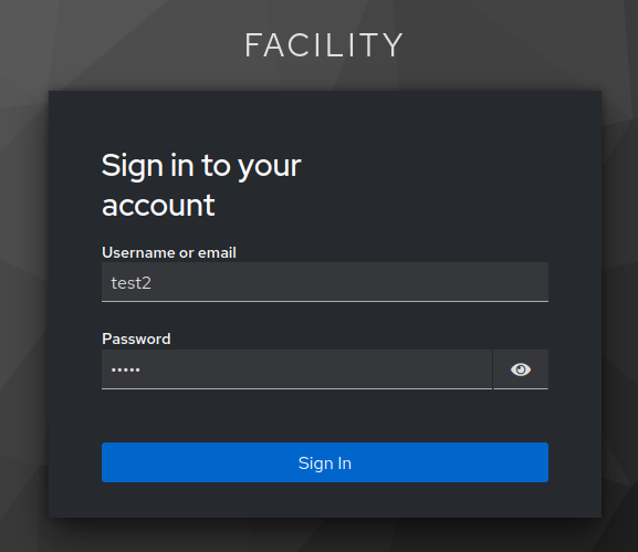 login page